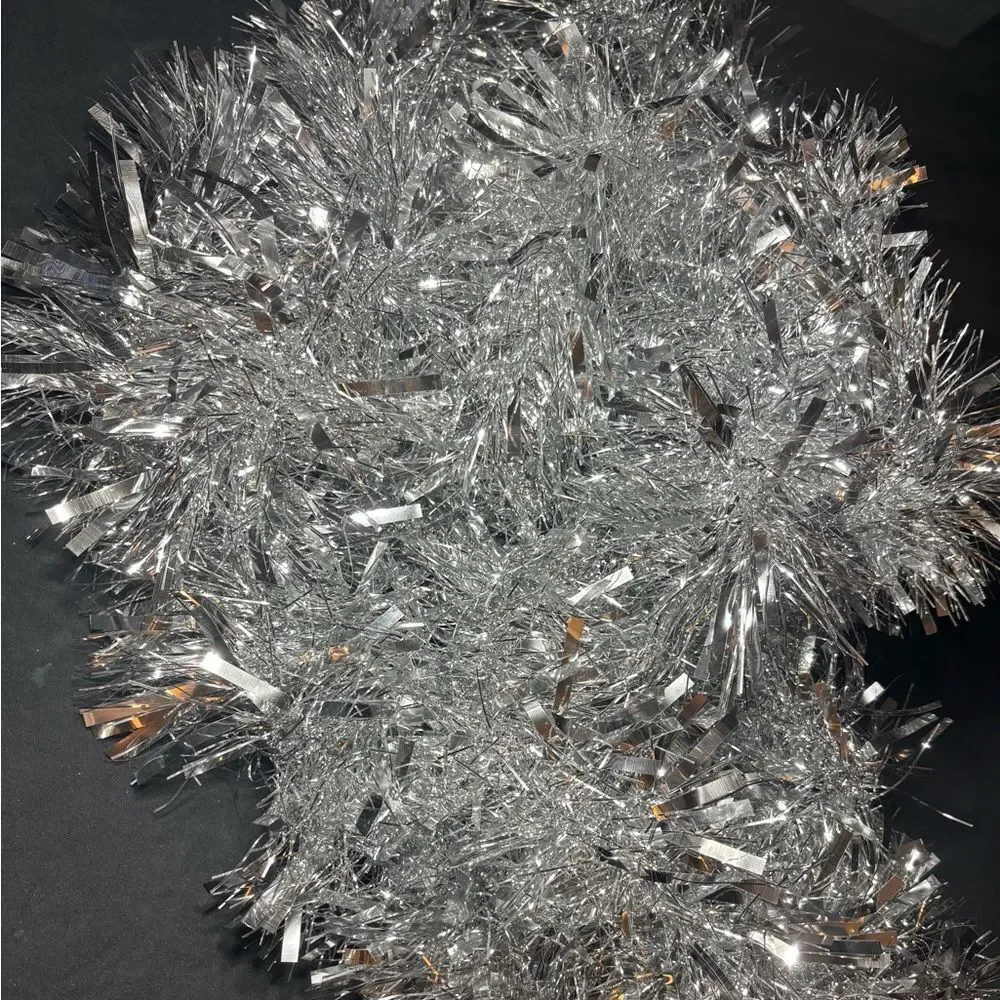 🎄❤️🎄 24’ Silver Christmas Garland Tinsel EPC Two Pieces